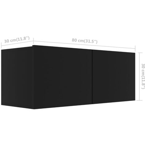 TV Cabinet Black 80x30x30 cm Engineered Wood vidaXL