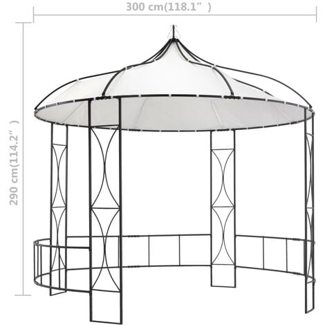 Gazebo 300x290 cm White Round vidaXL