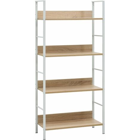 4-Layer Book Shelf Oak 60x27.6x124.5 cm Engineered Wood vidaXL