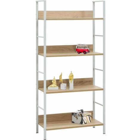 4-Layer Book Shelf Oak 60x27.6x124.5 cm Engineered Wood vidaXL