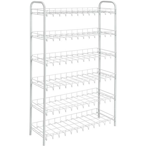 6-Tier Shoe Rack Shoe 6 White Metaltex