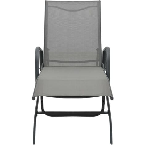 Sun Lounger Steel and Textilene vidaXL