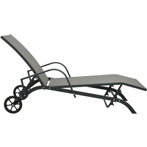 Sun Lounger Steel and Textilene vidaXL
