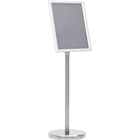 A4 Pedestal Poster Stand Silver Aluminium Alloy vidaXL