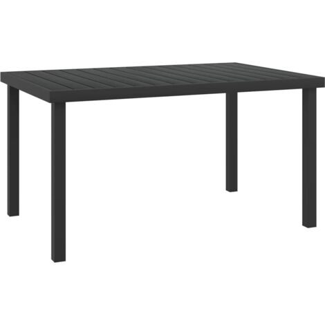 Garden Table Black 140x90x74 cm Aluminium and WPC vidaXL (1/5)