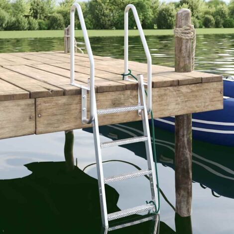 4-Step Dock Ladder Silver 58 x 77 x 166 cm Aluminium vidaXL (1/5)