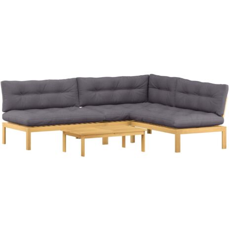 4 Piece Garden Pallet Sofa Units Solid Acacia Wood Light Brown vidaXL (1/5)