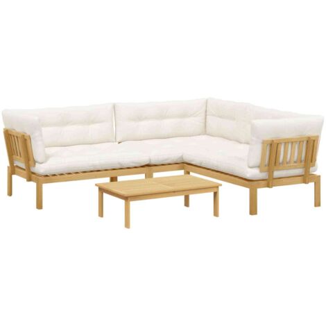 4 Piece Garden Pallet Sofa Units Solid Acacia Wood Light Brown vidaXL (1/5)