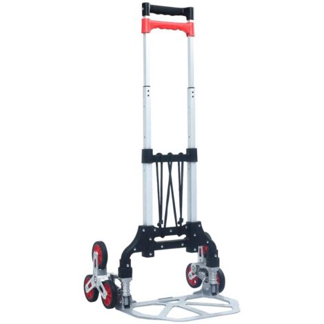 Foldable Stair Transport Trolley 70 kg Aluminium Sliver vidaXL