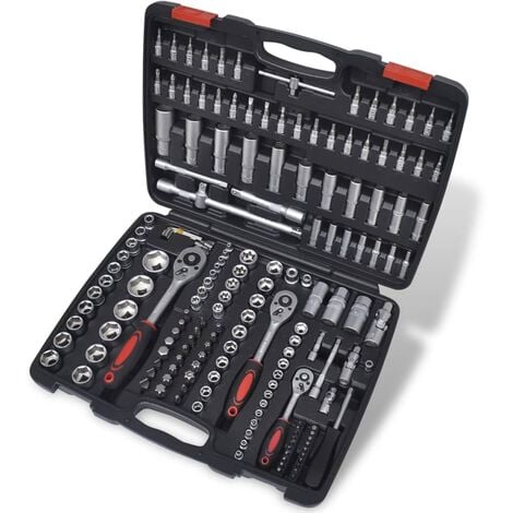 193 Pcs 1 4 3 8 1 2 Drive Socket Bit Set With Ratchet