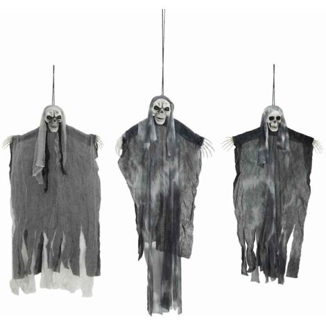 Halloween Hanging Ghost 3 pcs Black 66 x 110 cm Polyester vidaXL (1/5)