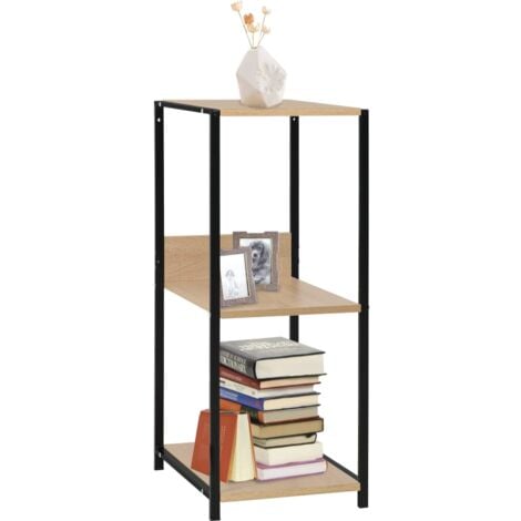 Small Straight Book Shelf Black and Oak 33.5x39.6x79.7 cm Engineered Wood vidaXL