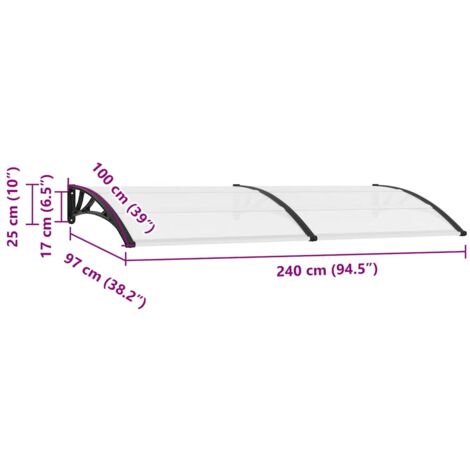 Door Canopy 240x100 cm PC vidaXL