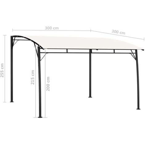 Garden Sunshade Awning 3x3x2.55 m Cream vidaXL