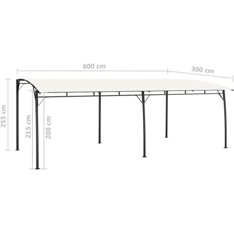 Garden Sunshade Awning 6x3x2.55 m Cream vidaXL