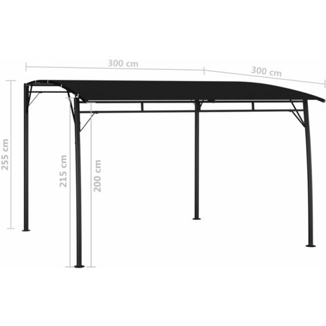 Garden Sunshade Awning 3x3x2.55 m Anthracite vidaXL