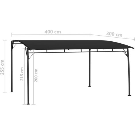 Garden Sunshade Awning 4x3x2.55 m Anthracite vidaXL
