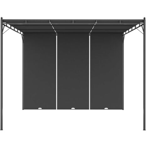 Garden Gazebo with Side Curtain 3x3x2.25 m Anthracite vidaXL