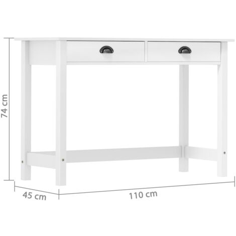 Console Table Hill with 2 Drawers 110x45x74 cm Solid Pine Wood vidaXL