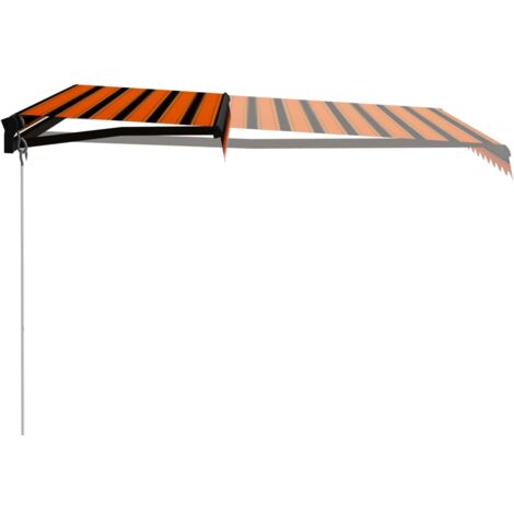 Manual Retractable Awning 300x250 cm Orange and Brown vidaXL