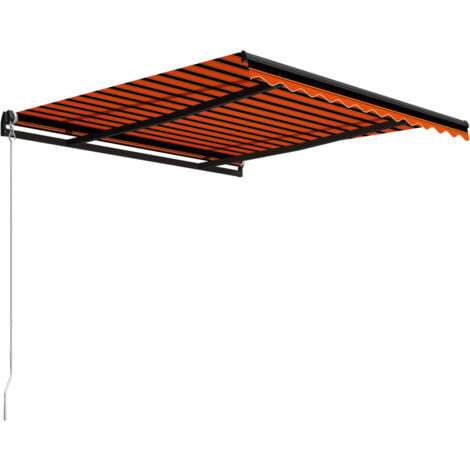Manual Retractable Awning 300x250 cm Orange and Brown vidaXL
