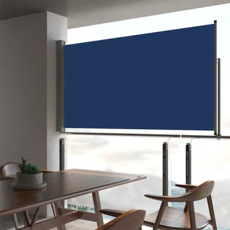 Patio Retractable Side Awning 160x300 cm Blue vidaXL