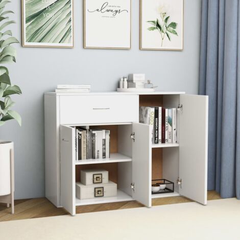 Sideboard White 88x30x70 cm Engineered Wood vidaXL