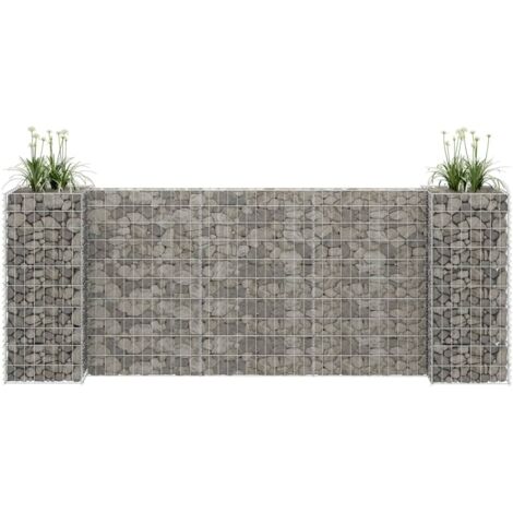 vidaXL H-Shaped Gabion Planter Steel Wire 260x40x100 cm