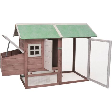 Chicken Cage Mocha 170x81x110 cm Solid Pine & Fir Wood vidaXL
