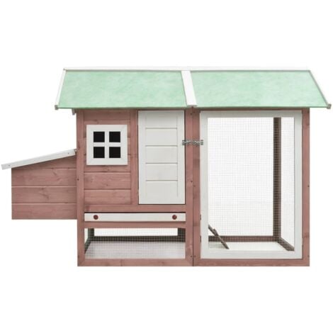 Chicken Cage Mocha 170x81x110 cm Solid Pine & Fir Wood vidaXL