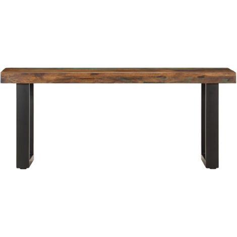 Bench 110 cm Solid Reclaimed Wood and Steel vidaXL
