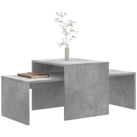 Coffee Table Set Concrete Grey 100x48x40 cm Engineered Wood vidaXL