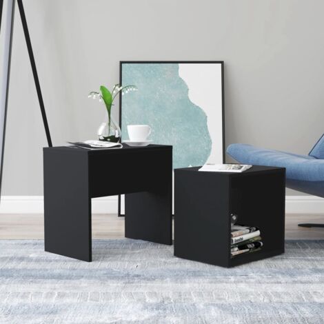 Coffee Table Set Black 48x30x45 cm Engineered Wood vidaXL (1/5)