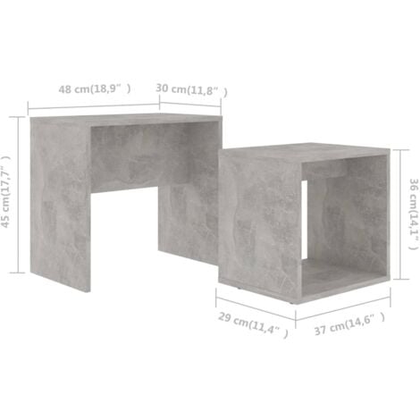 Coffee Table Set Concrete Grey 48x30x45 cm Engineered Wood vidaXL