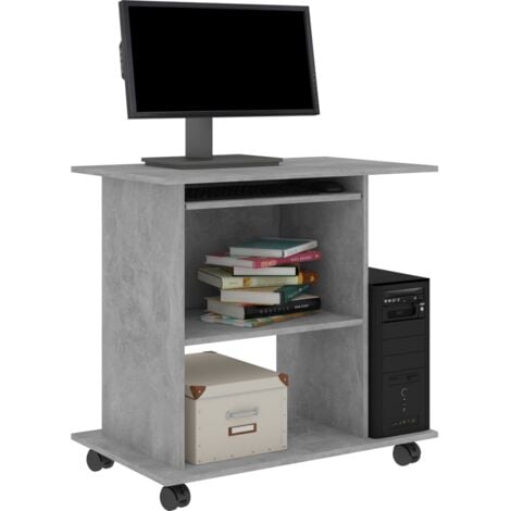 Computer Desk Concrete Grey 80x50x75 cm Engineered Wood vidaXL