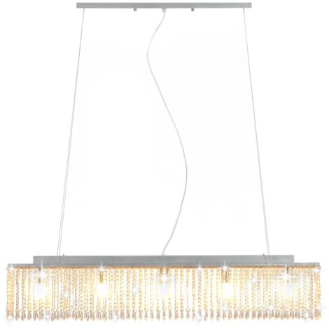 Ceiling Lamp with Crystal Beads Silver 104 cm E14 vidaXL