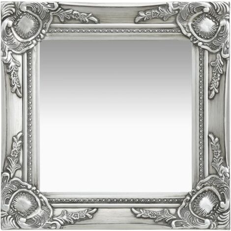 Wall Mirror Baroque Style 40x40 cm Silver vidaXL