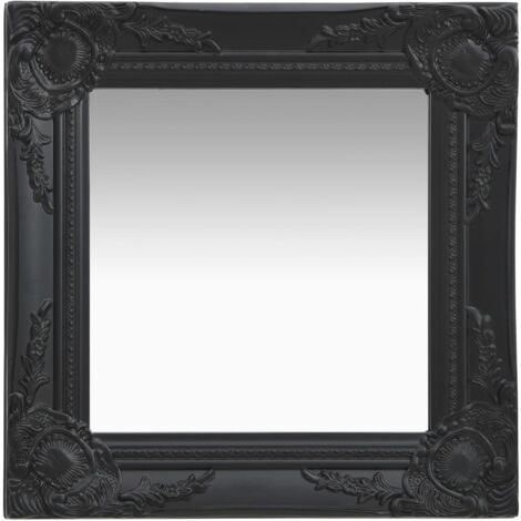 Wall Mirror Baroque Style 40x40 cm Black vidaXL
