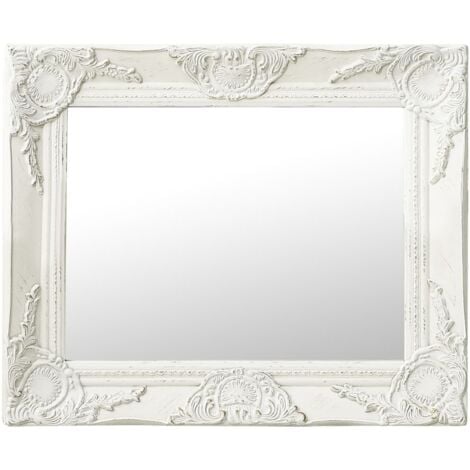 Vidaxl Wall Mirror Baroque Style 50x40, White Baroque Mirror Uk