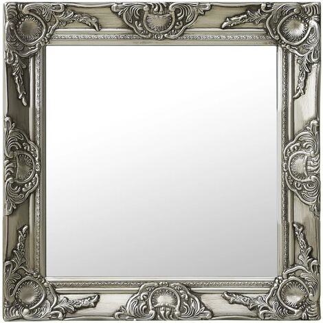 Wall Mirror Baroque Style 50x50 cm Silver vidaXL