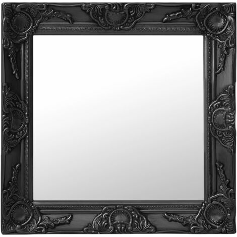 Wall Mirror Baroque Style 50x50 cm Black vidaXL
