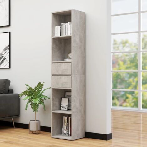 Book Cabinet Concrete Grey 36x30x171 cm Engineered Wood vidaXL