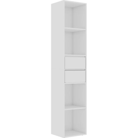 vidaXL Book Cabinet 36x30x171 cm Chipboard High Gloss White