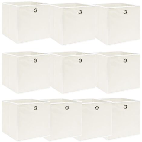 Storage Boxes 10 pcs White 32x32x32 cm Fabric vidaXL