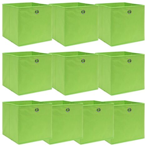 Storage Boxes 10 pcs Green 32x32x32 cm Fabric vidaXL