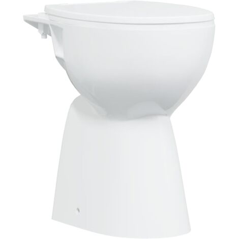 Rimless Toilet 7 cm Extra Height Soft Close Ceramic White vidaXL