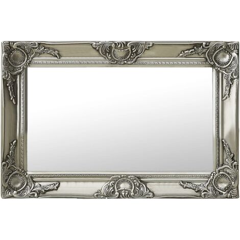 Wall Mirror Baroque Style 60x40 cm Silver vidaXL