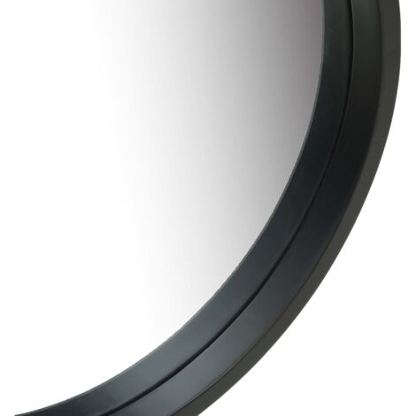 Wall Mirror with Strap 40 cm Black vidaXL