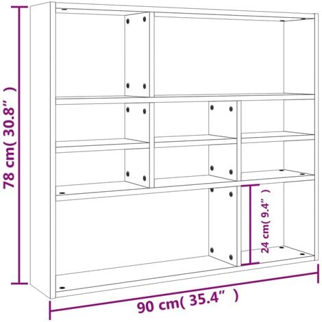 Wall Shelf Concrete Grey 90x16x78 cm Engineered Wood vidaXL