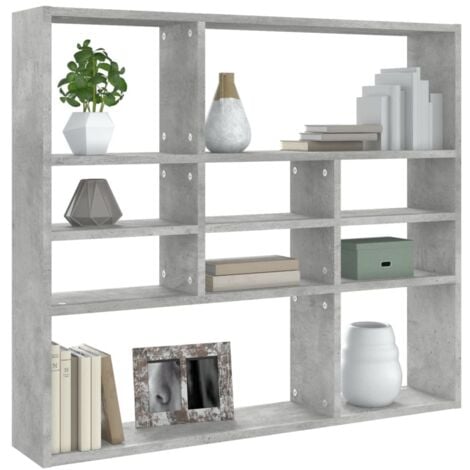 Wall Shelf Concrete Grey 90x16x78 cm Engineered Wood vidaXL